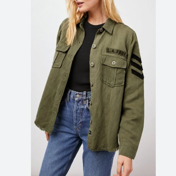 Rails Tops - Rails Loren Military Shirt Jacket Olive Black Size Small